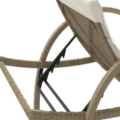 Ligbedden-vidaXL - Ligbed - Beige - Poly rattan