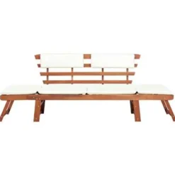 Tuinbanken-vidaXL - Ligbed - Bruin - Hout