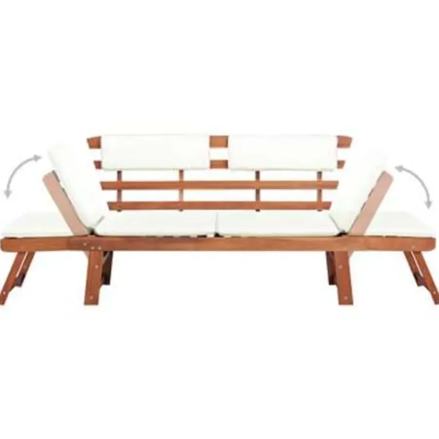 Tuinbanken-vidaXL - Ligbed - Bruin - Hout