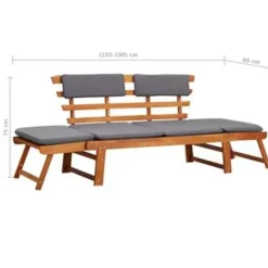 Tuinbanken-vidaXL - Ligbed - Bruin - Hout