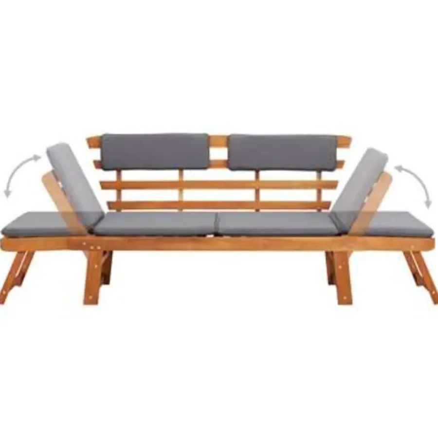 Tuinbanken-vidaXL - Ligbed - Bruin - Hout