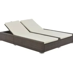 vidaXL - Ligbed - Bruin - Poly rattan