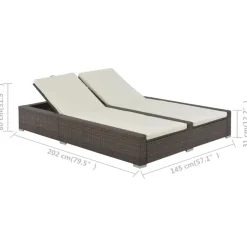 vidaXL - Ligbed - Bruin - Poly rattan