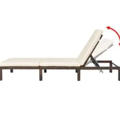vidaXL - Ligbed - Bruin - Poly rattan