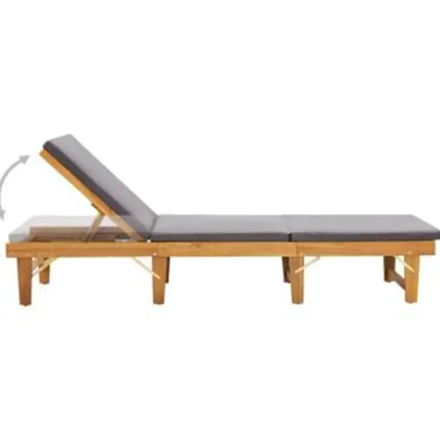 vidaXL - Ligbed - Grijs - Hout