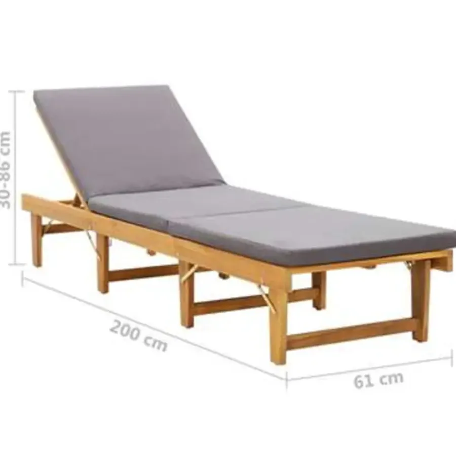 vidaXL - Ligbed - Grijs - Hout