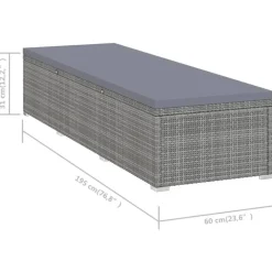 vidaXL - Ligbed - Grijs - Poly rattan