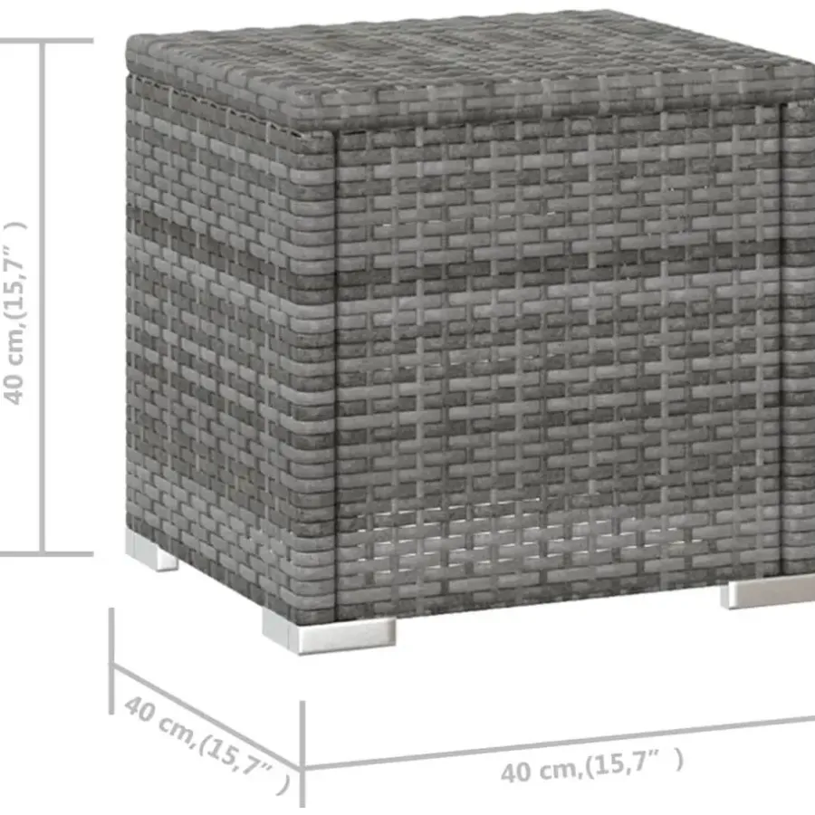 vidaXL - Ligbed - Grijs - Poly rattan