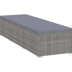 vidaXL - Ligbed - Grijs - Poly rattan
