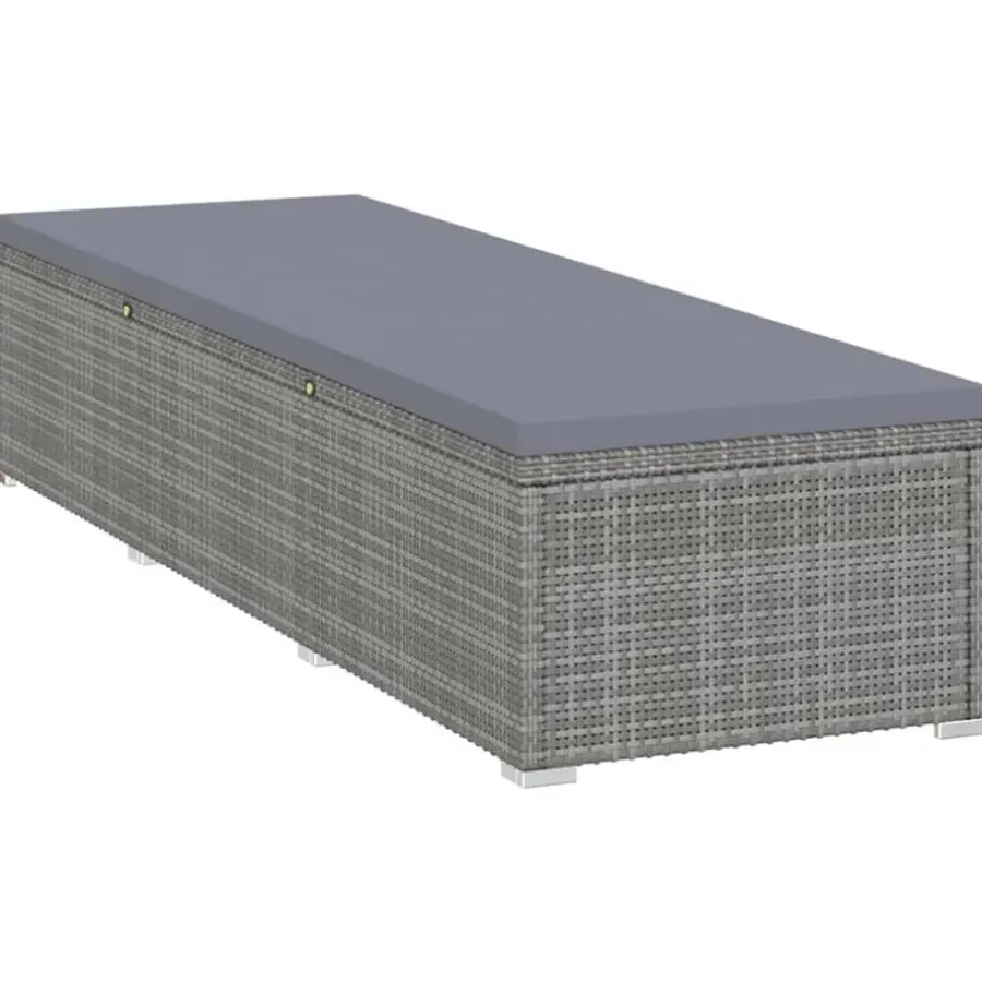 vidaXL - Ligbed - Grijs - Poly rattan