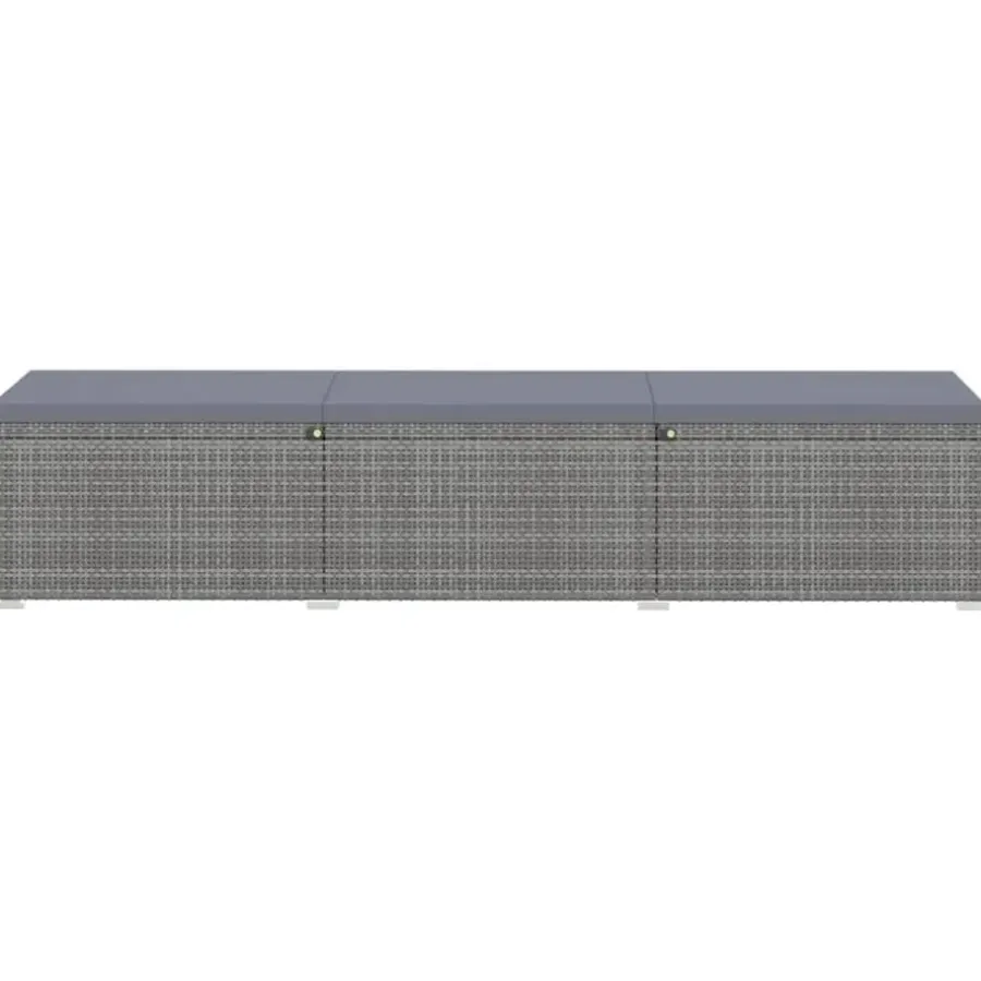 vidaXL - Ligbed - Grijs - Poly rattan