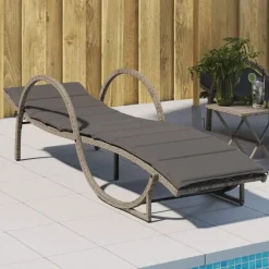 vidaXL - Ligbed - Grijs - Poly rattan
