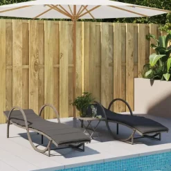 vidaXL - Ligbed - Grijs - Poly rattan