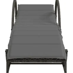 vidaXL - Ligbed - Grijs - Poly rattan