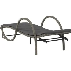 vidaXL - Ligbed - Grijs - Poly rattan
