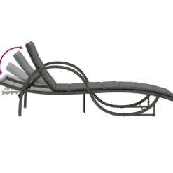 vidaXL - Ligbed - Grijs - Poly rattan