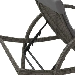 vidaXL - Ligbed - Grijs - Poly rattan