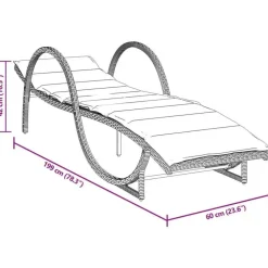 vidaXL - Ligbed - Grijs - Poly rattan