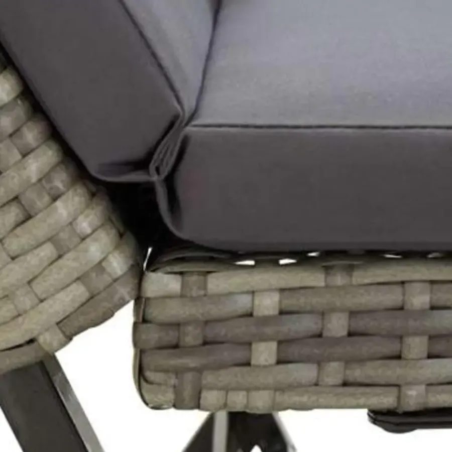 vidaXL - Ligbed - Grijs - Poly rattan