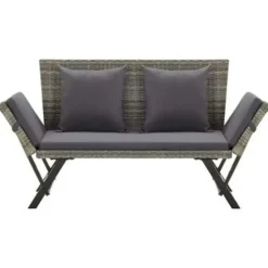 vidaXL - Ligbed - Grijs - Poly rattan