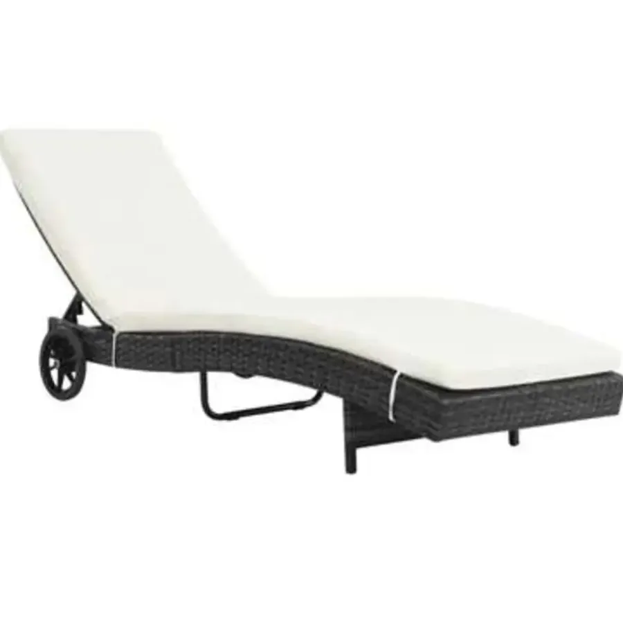 vidaXL - Ligbed - Zwart - Poly rattan