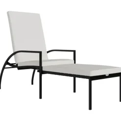 Ligbedden-vidaXL - Ligbed - Zwart - Poly rattan