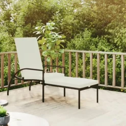 Ligbedden-vidaXL - Ligbed - Zwart - Poly rattan