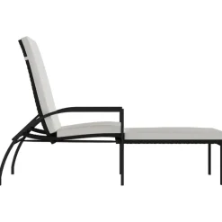 Ligbedden-vidaXL - Ligbed - Zwart - Poly rattan