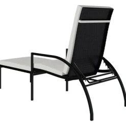 Ligbedden-vidaXL - Ligbed - Zwart - Poly rattan