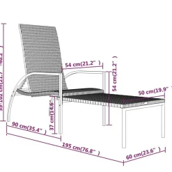 Ligbedden-vidaXL - Ligbed - Zwart - Poly rattan