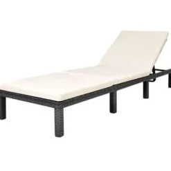 Ligbedden-vidaXL - Ligbed - Zwart - Poly rattan
