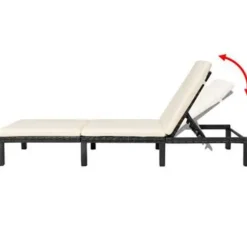 Ligbedden-vidaXL - Ligbed - Zwart - Poly rattan