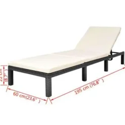Ligbedden-vidaXL - Ligbed - Zwart - Poly rattan