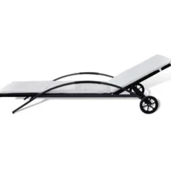 vidaXL - Ligbed - Zwart - Poly rattan