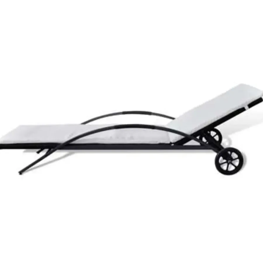 vidaXL - Ligbed - Zwart - Poly rattan