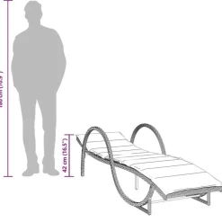 vidaXL - Ligbed - Zwart - Poly rattan