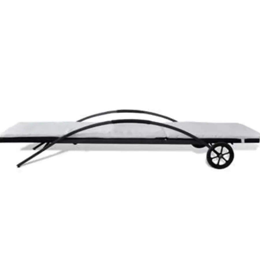 vidaXL - Ligbed - Zwart - Poly rattan
