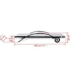 vidaXL - Ligbed - Zwart - Poly rattan
