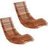 Ligbedden-vidaXL - Ligbedden schommelend - Bruin - Acaciahout - 2 stuks