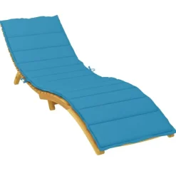 Tuinstoelkussens-vidaXL - Ligbedkussen - Blauw - Stof