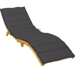 Tuinstoelkussens-vidaXL - Ligbedkussen - Zwart - Stof