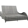 Ligbedden-vidaXL - Ligstoel - Antraciet - Poly rattan - 200 x 132 x 45 cm