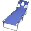Ligbedden-vidaXL - Ligstoel - Blauw - Stof