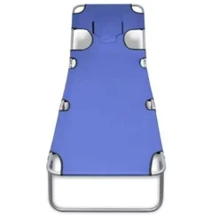 Ligbedden-vidaXL - Ligstoel - Blauw - Stof