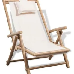 Kamperen En Outdoor-vidaXL - Ligstoel - Wit - Bamboe