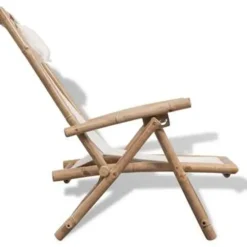 Kamperen En Outdoor-vidaXL - Ligstoel - Wit - Bamboe