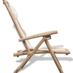 Kamperen En Outdoor-vidaXL - Ligstoel - Wit - Bamboe