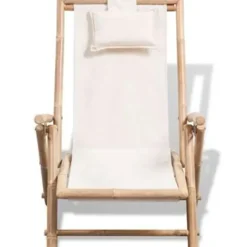 Kamperen En Outdoor-vidaXL - Ligstoel - Wit - Bamboe