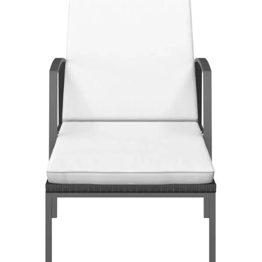 vidaXL - Ligstoel - Zwart - Poly rattan