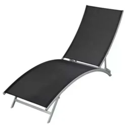 vidaXL - Ligstoelen - Zwart - Stof